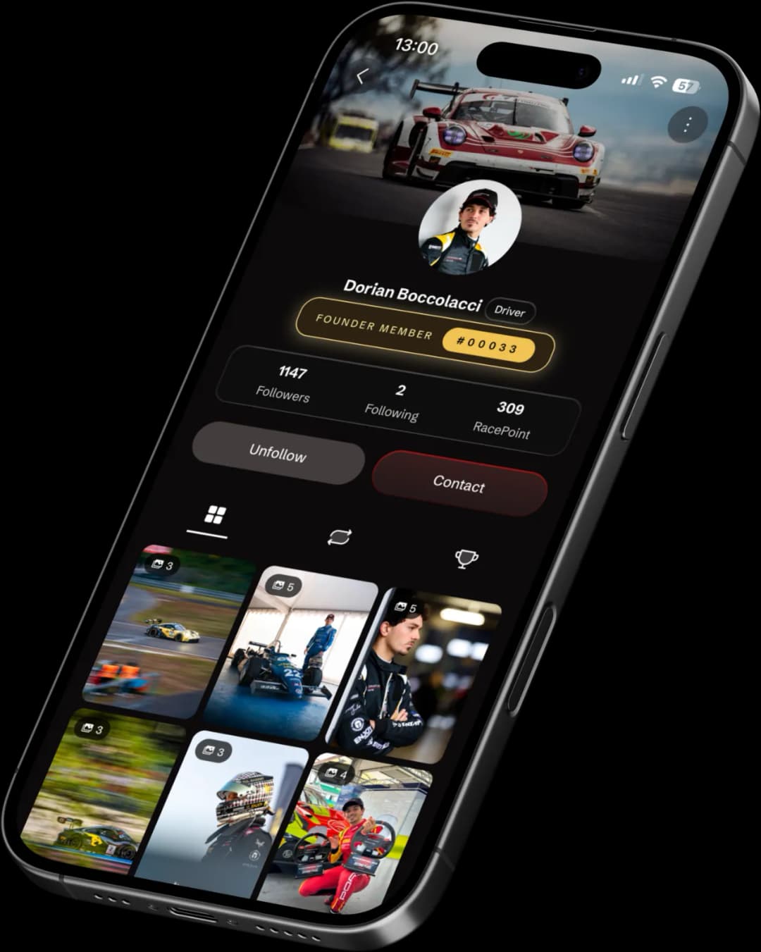 RaceLink app on iPhone